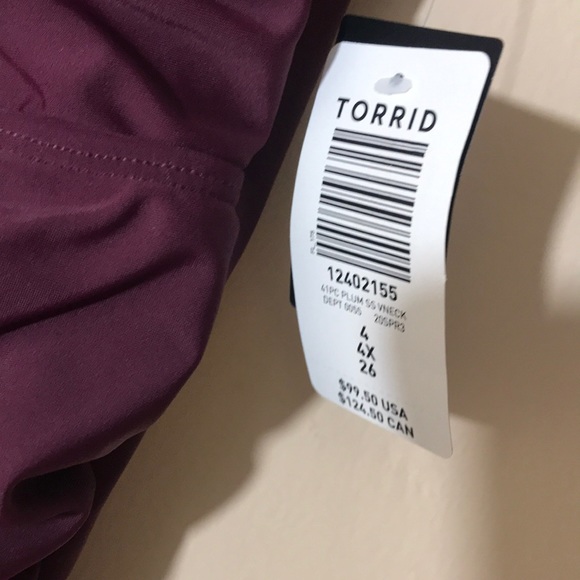 Torrid swimsuit grape purple flutter sleeve - Picture 8 of 13